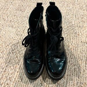 Kohl's Black Patent Combat Boots